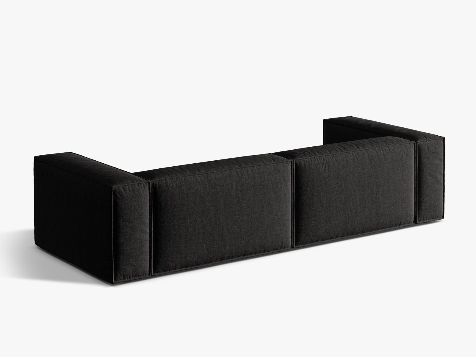 Micadoni Sofa Nuria 5-Sitzer Strukturierter Stoff Schwarz