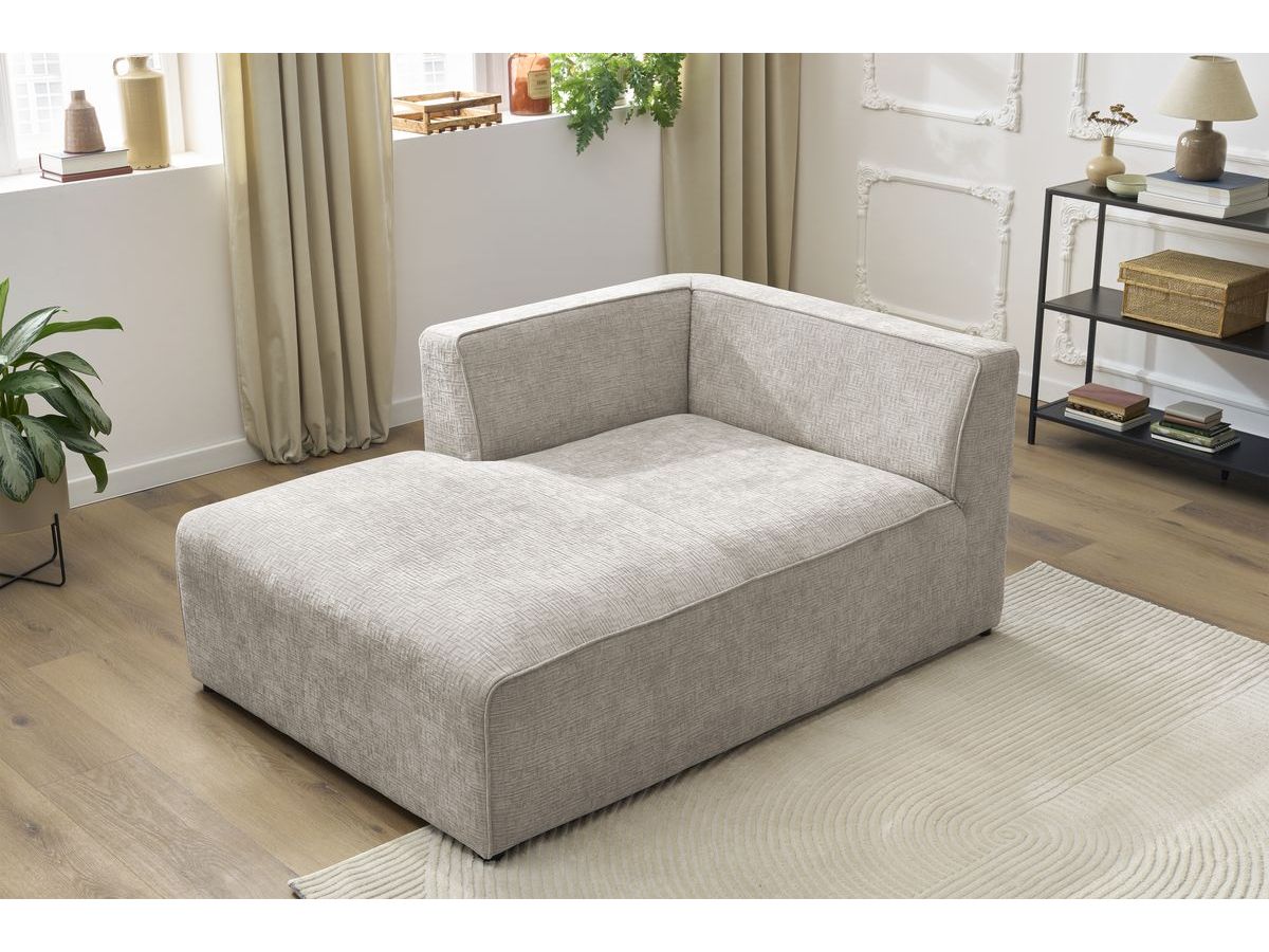 Bobochic Megeve Méridienne-Modul Strukturstoff Beige Ecke links