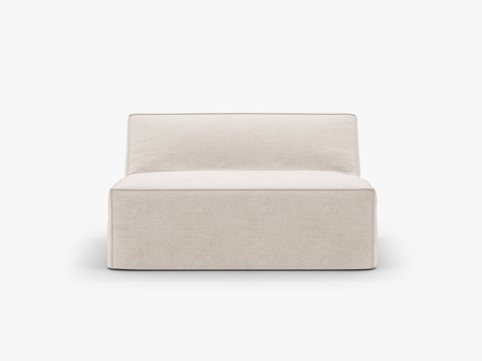 Micadoni Mittelmodul groß ohne Armlehnen Jodie 1-Sitzer Strukturierter Stoff Lins Beige