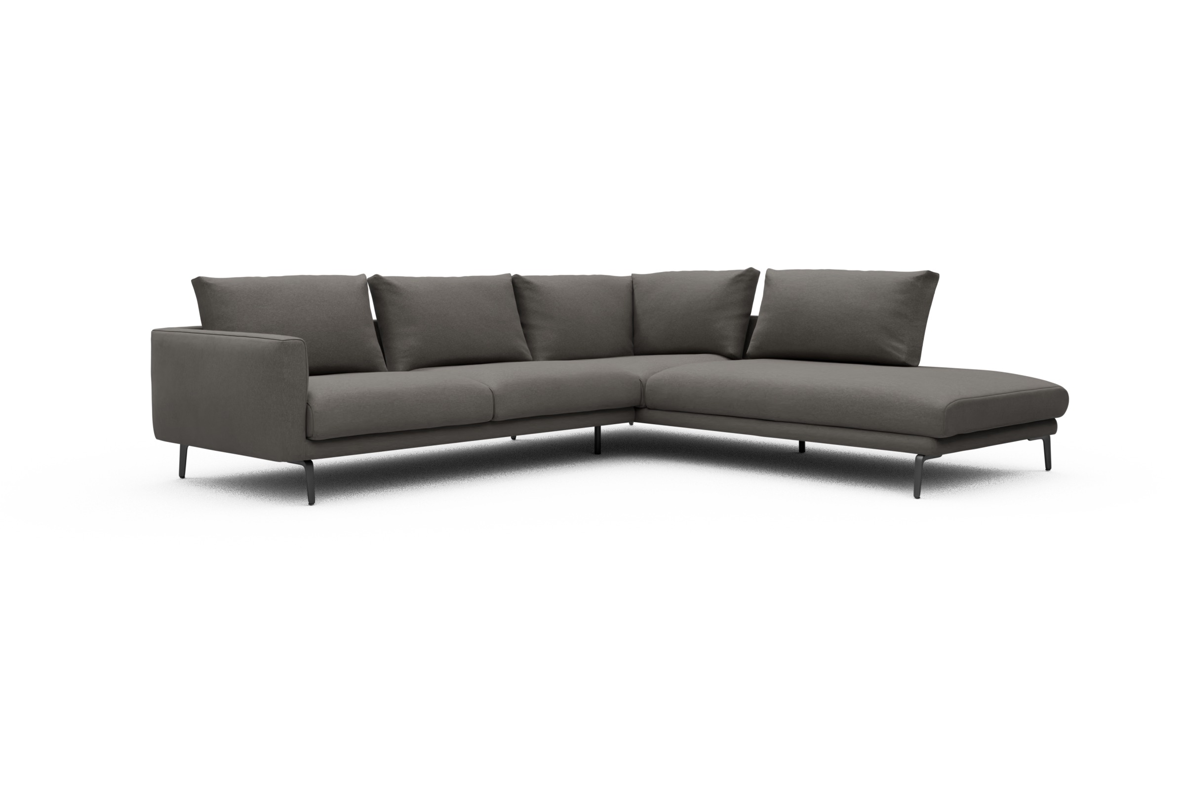 Ecksofa Karl Relax-Ecke rechts mit 2,5-Sitzer Satya-Taupe