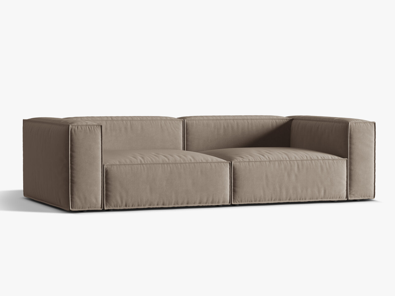 Micadoni Sofa Nuria 5-Sitzer Samt Warmes Grau