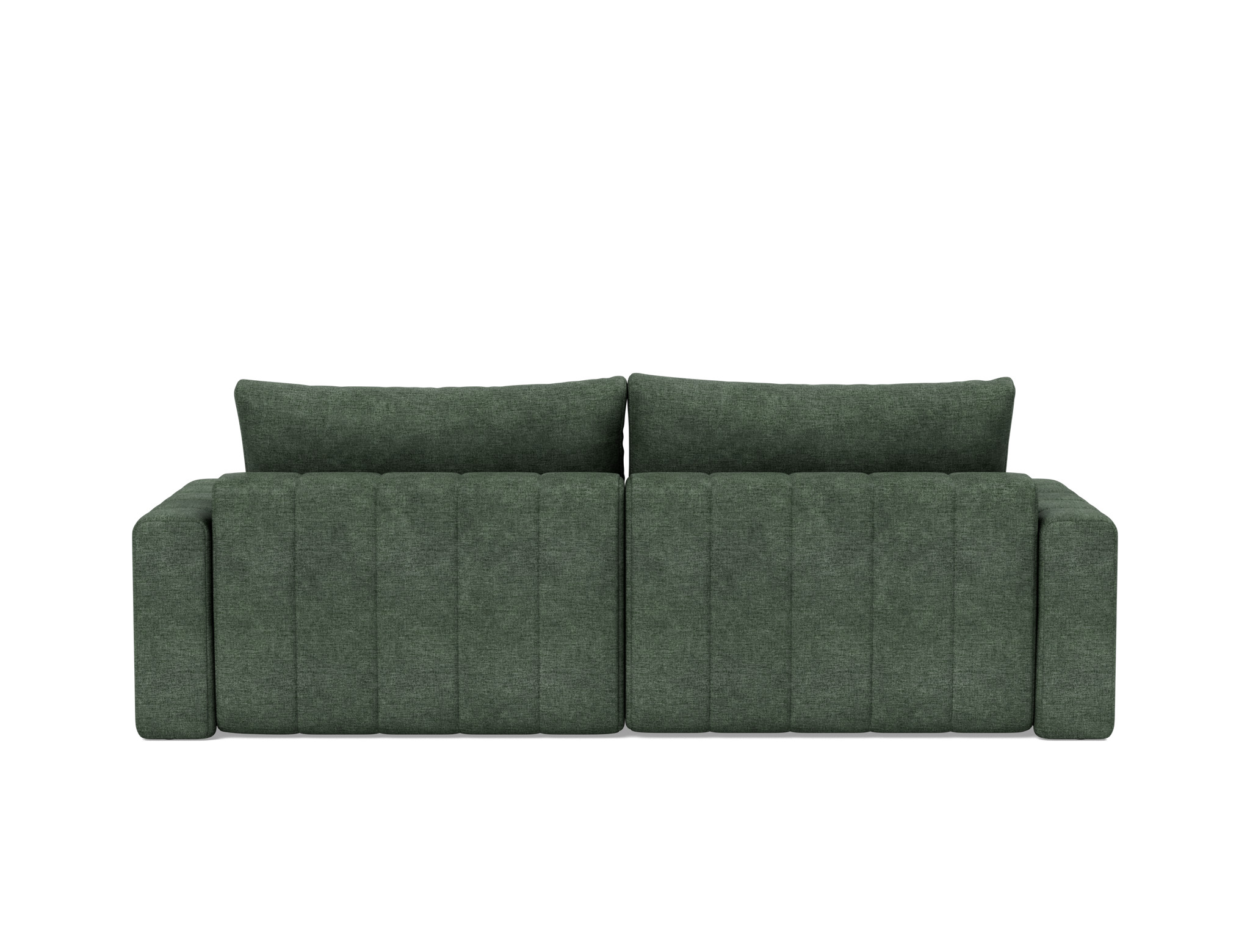 Schlafsofa Akello mit Chaiselongue und Armlehnen Flachgewebe Avella 281-Pine-Green