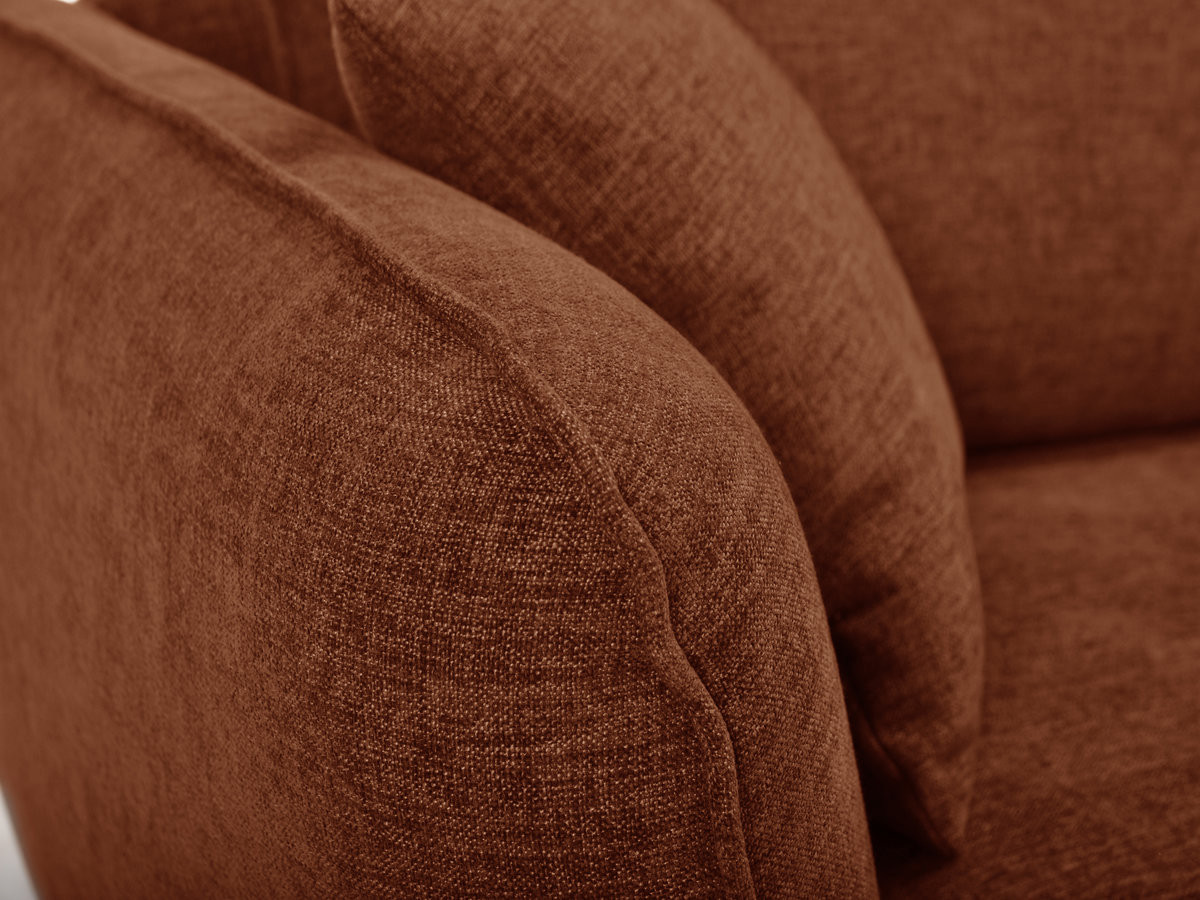 Bobochic Luigi Sofa 3-Sitzer mit Pouf Strukturstoff Orange