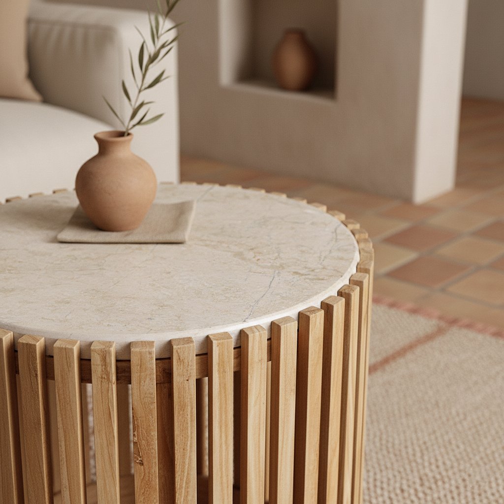 Raw Materials Infinity runder Beistelltisch aus Marmor