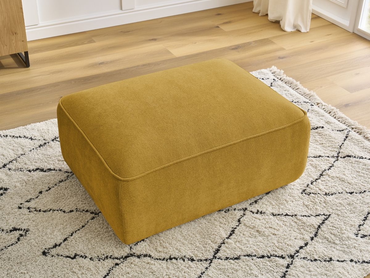 Bobochic Zephyr Pouf Strukturstoff Gelb