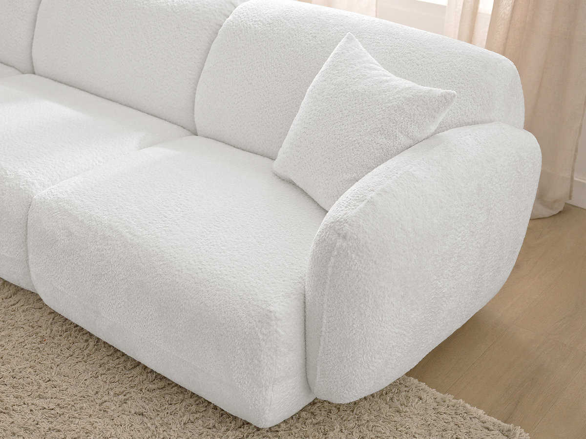 Bobochic Anda Wohnlandschaft Chenille Weiß Ecke rechts