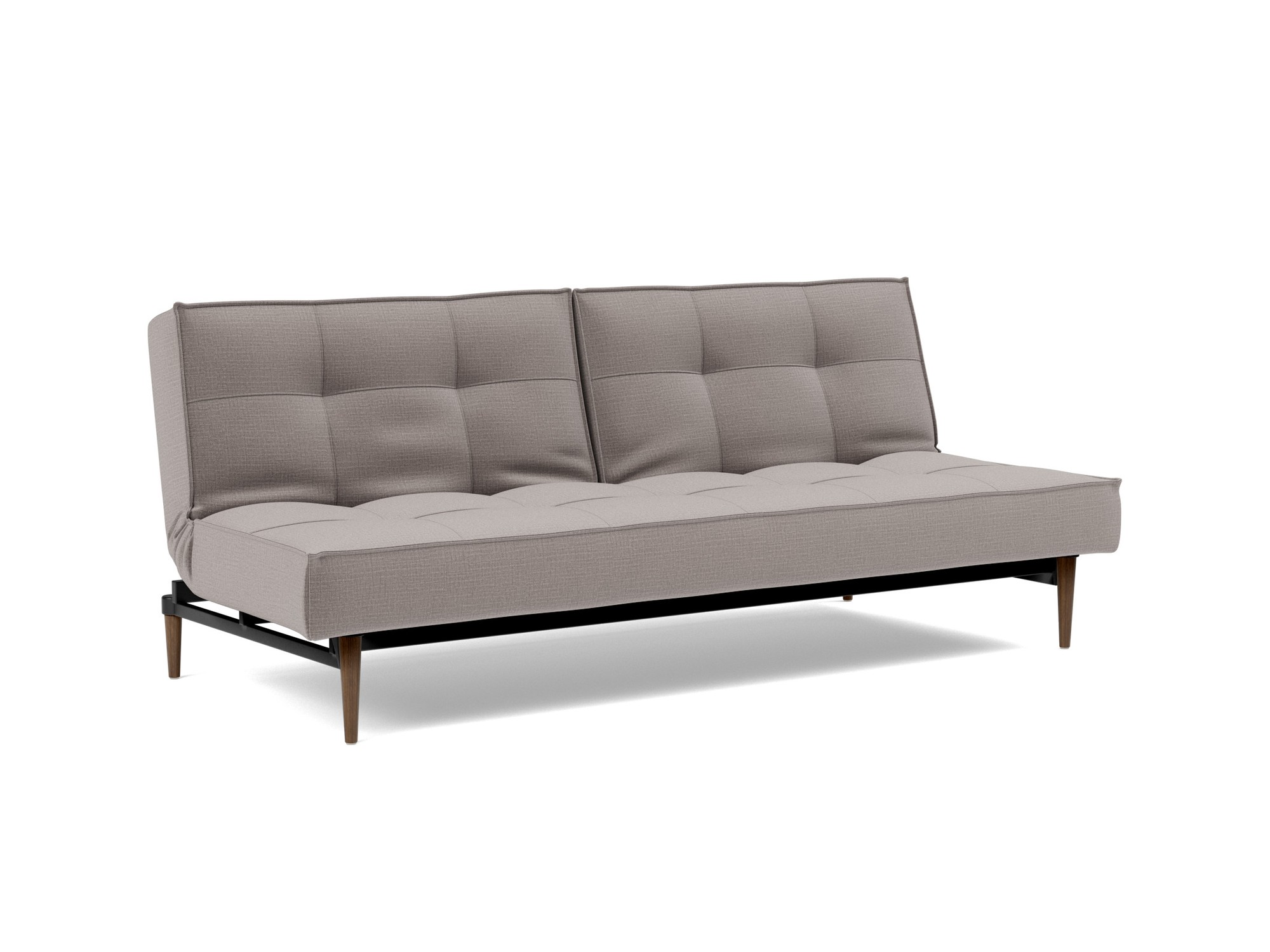 Schlafsofa Splitback Chenille Esina 418-Truffle Beine Styletto Eiche dunkel