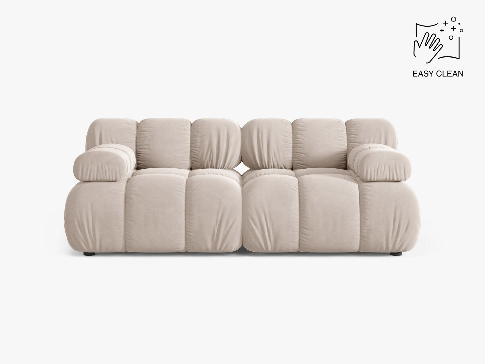Micadoni Modulares Sofa Bellis 2-Sitzer Samt Venus Helles Beige