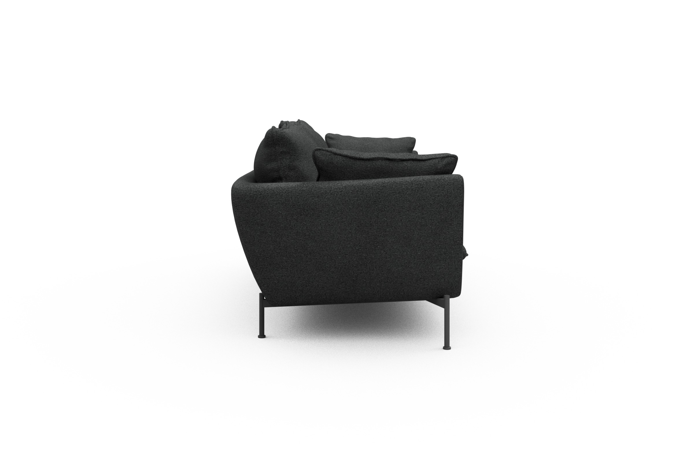 Sofa Anton PREMIUM 3-Sitzer Boucle-Charcoal
