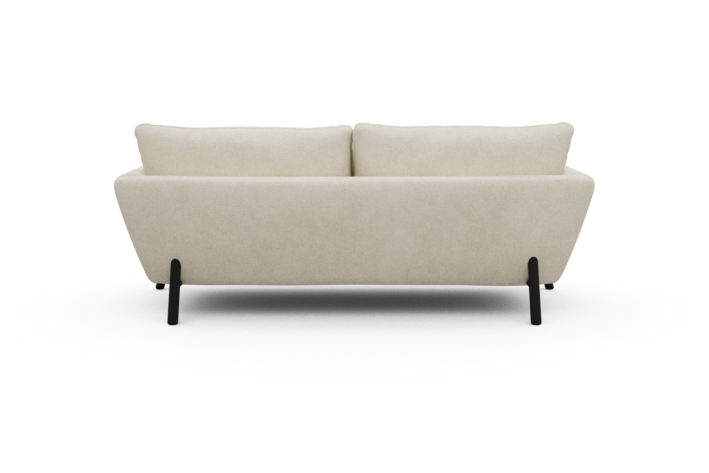 Sofa Emil 3-Sitzer Beinfarbe Eiche Schwarz Boucle-Off-White
