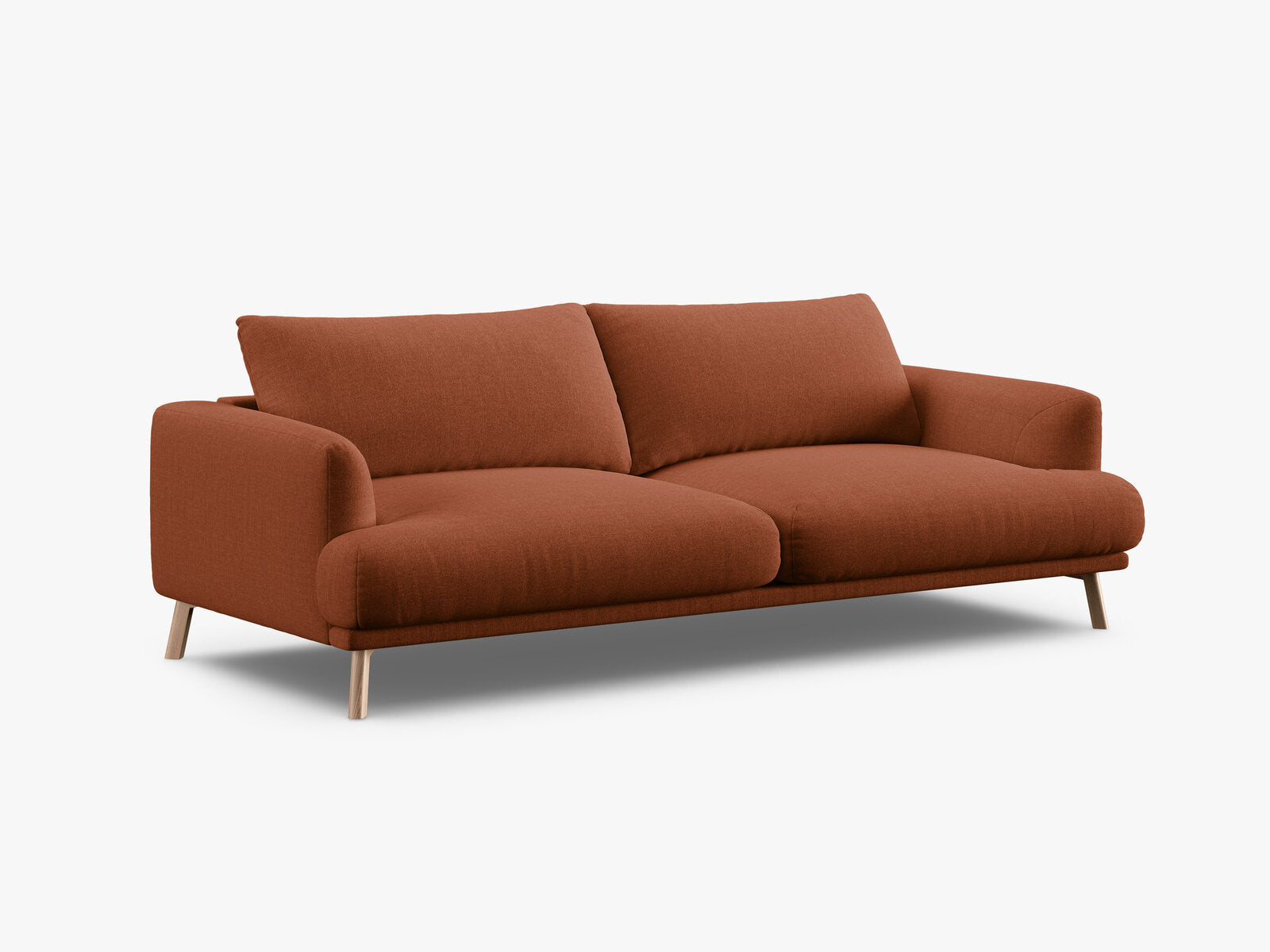 Micadoni Sofa Naomi 3-Sitzer Strukturierter Stoff Liberty Ziegel