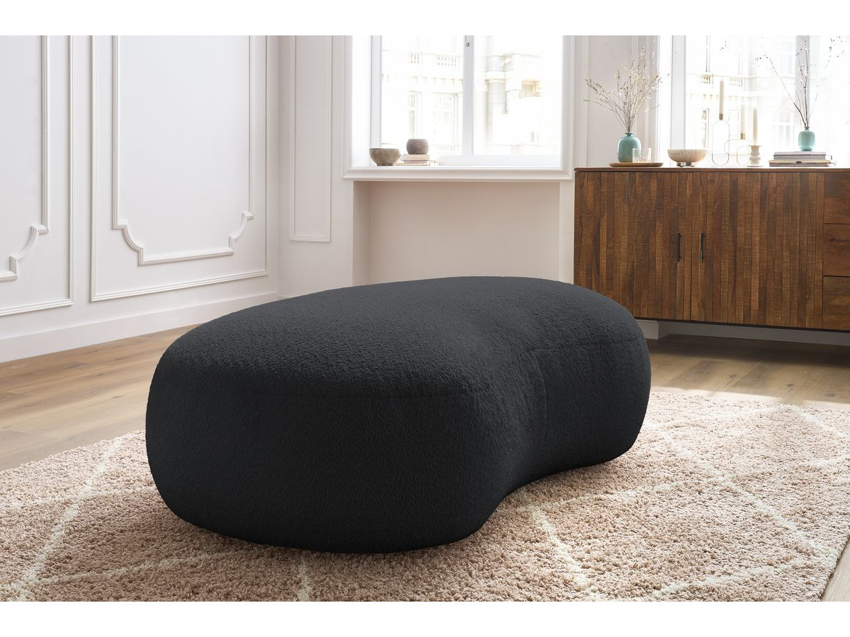 Bobochic Saint-germain Pouf Bouclé-Stoff Dunkelgrau