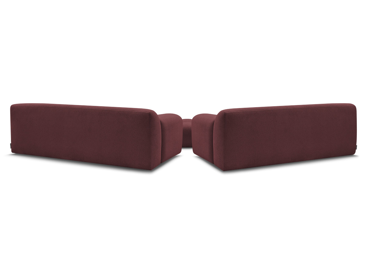 Bobochic Melisse Sofa 5-Sitzer mit Pouf Strukturstoff Rot