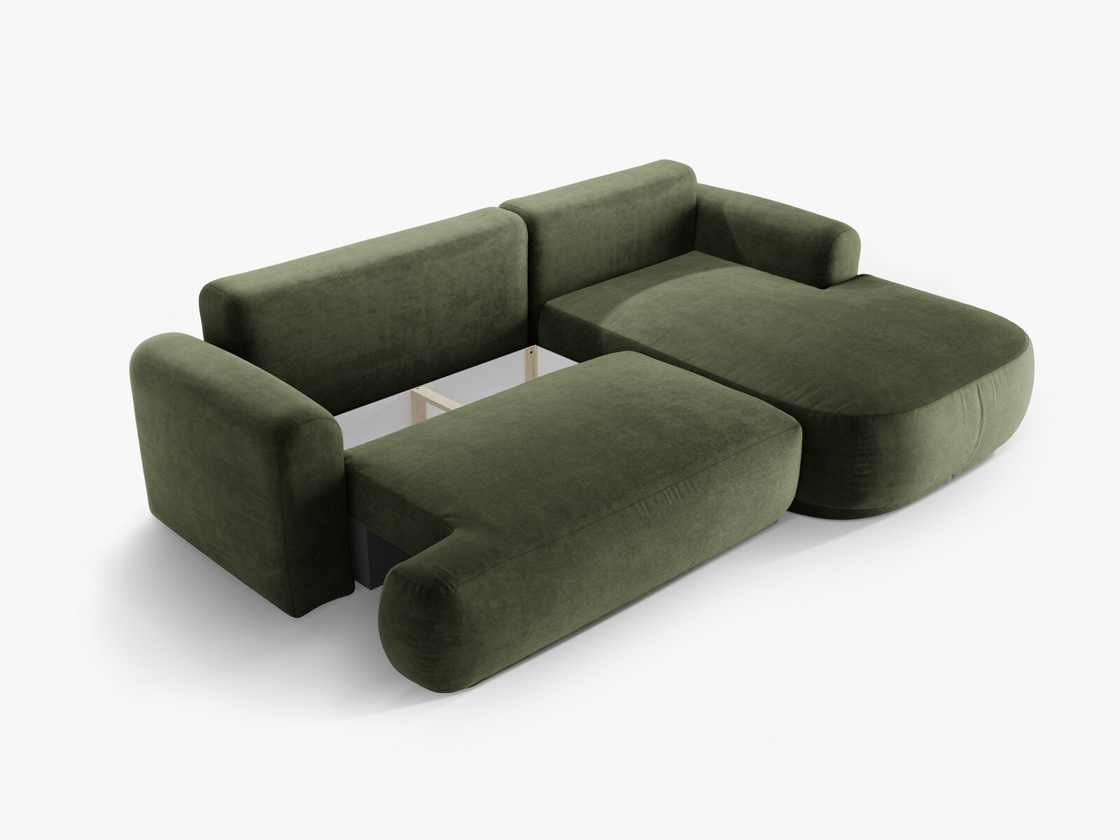 Micadoni Ella Ecksofa 5-Sitzer mit Schlaffunktion Rechts Samt Vogue Grün