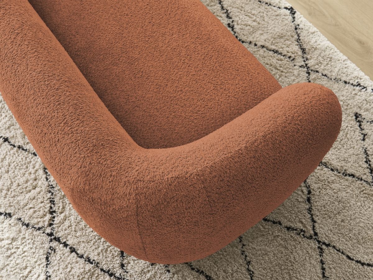 Bobochic Celine Sofa 2-Sitzer Bouclé-Stoff Orange