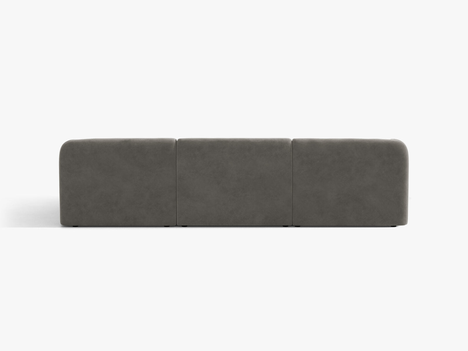 Micadoni Ecksofa Miley 4-Sitzer Rechts Samt Bluvel Hellgrau