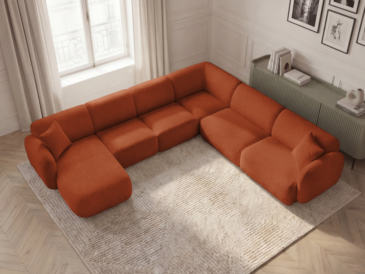 Bobochic Anda Wohnlandschaft Chenille Orange Ecke rechts