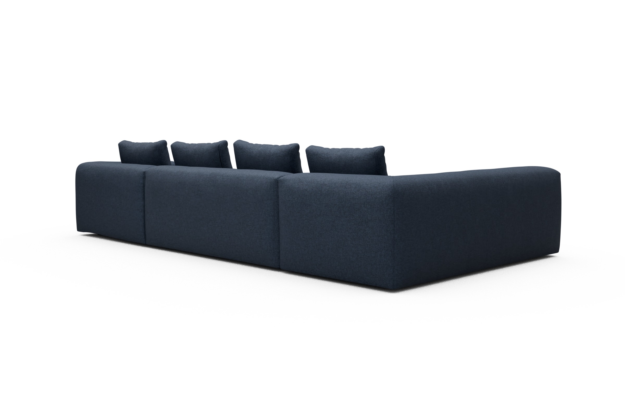 Wohnlandschaft Fred Chaiselongue rechts mit 2-Sitzer und lange Armlehne links Sama-Deep-Blue