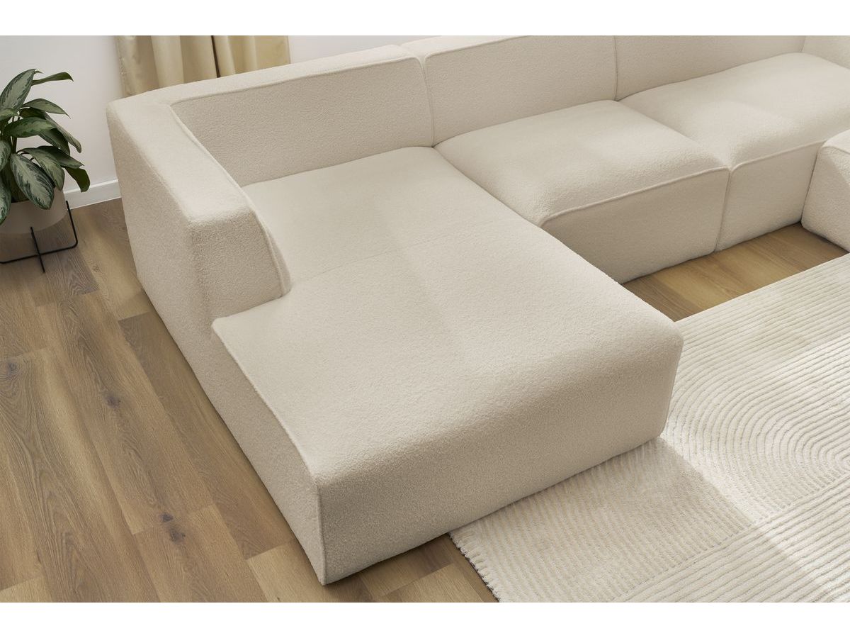 Bobochic Megeve Wohnlandschaft Bouclé-Stoff Beige Ecke links
