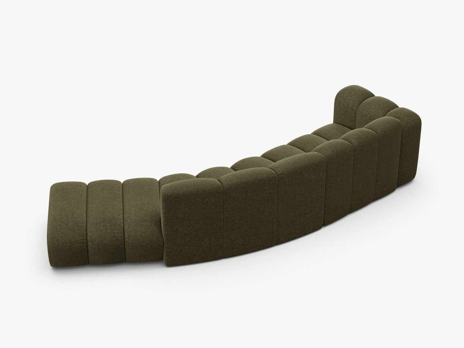 Micadoni Modulares Sofa Lupine 5-Sitzer Rechts Chenille Eden Grün