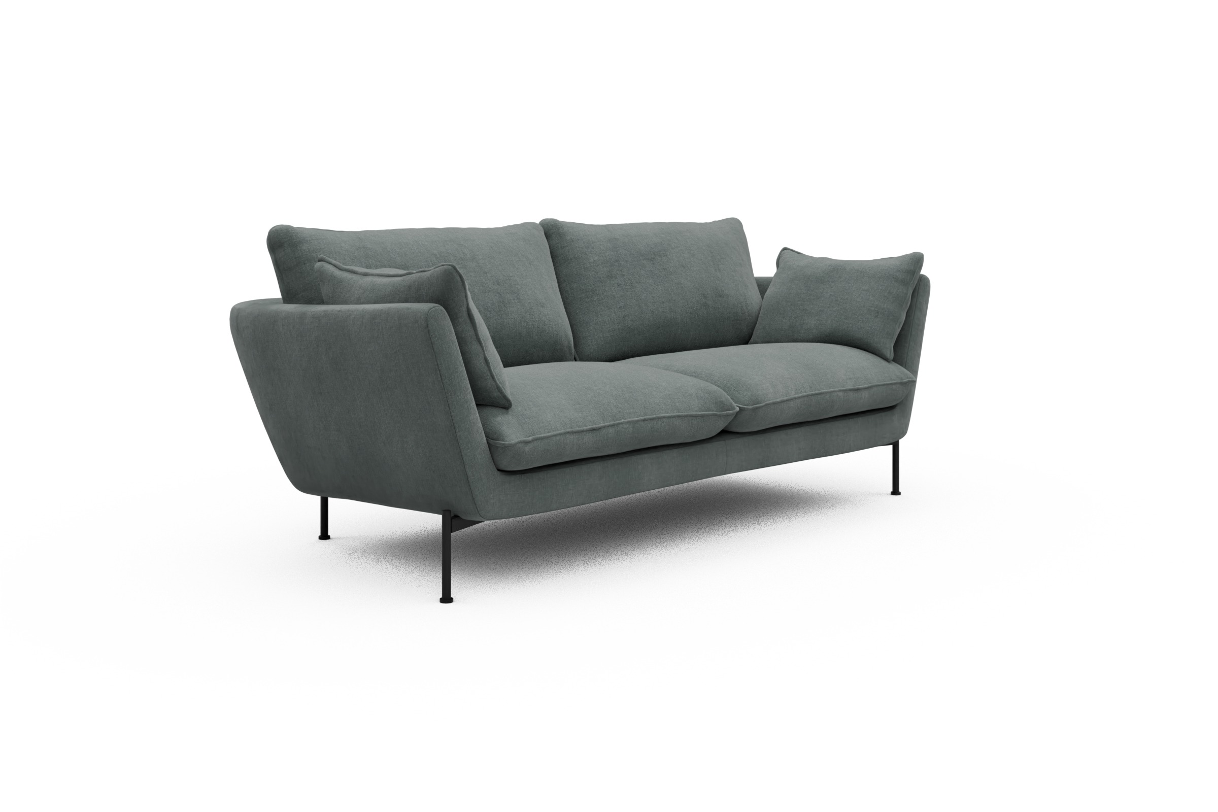 Sofa Anton 2-Sitzer Smooth-Silver-Grey
