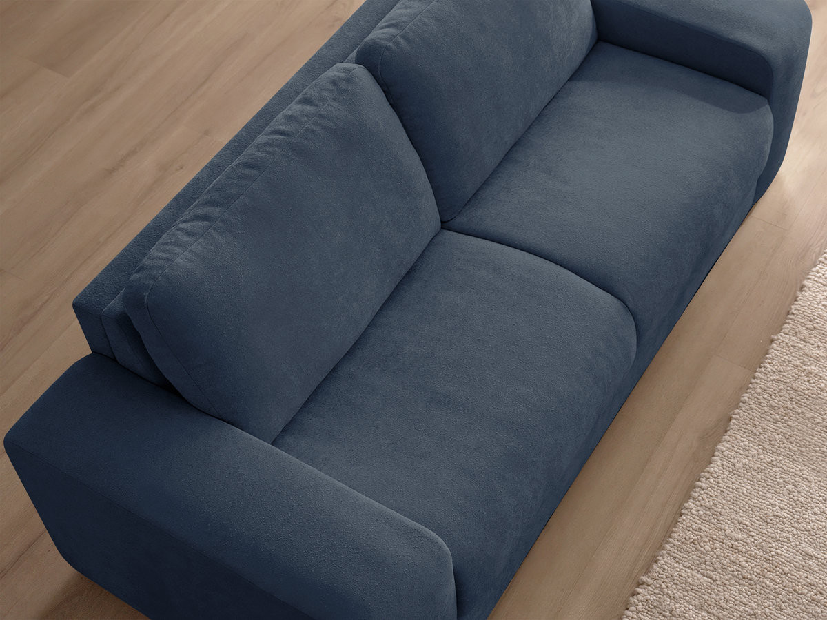 Bobochic Ibiza Schlafsofa 3-Sitzer Strukturstoff Dunkelblau, Liegefläche 160 × 196 cm