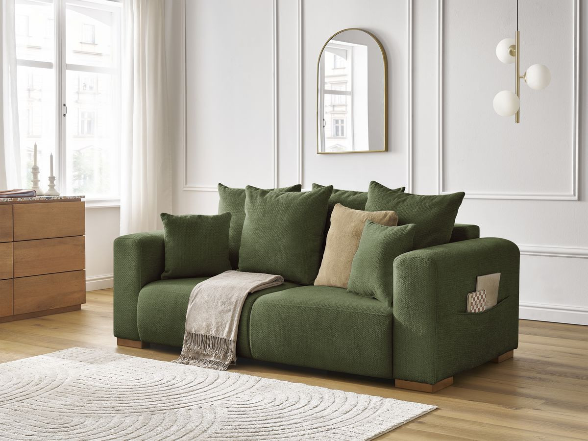 Bobochic Sidonie Sofa 2-Sitzer Melange-Stoff Grün