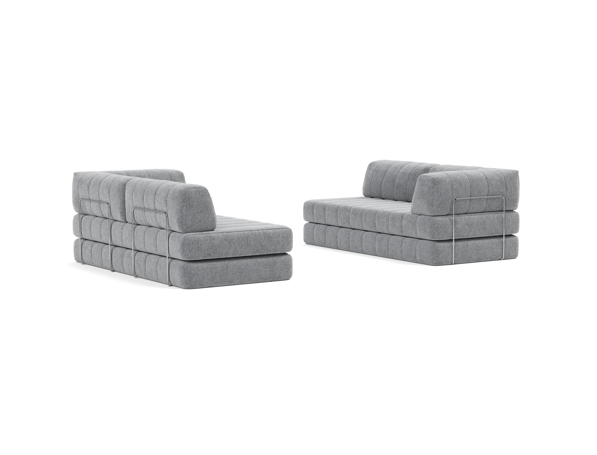Eck-Schlafsofa CozyPad L-Form mit Armlehne Strukturierter Stoff Twist 565-Granite