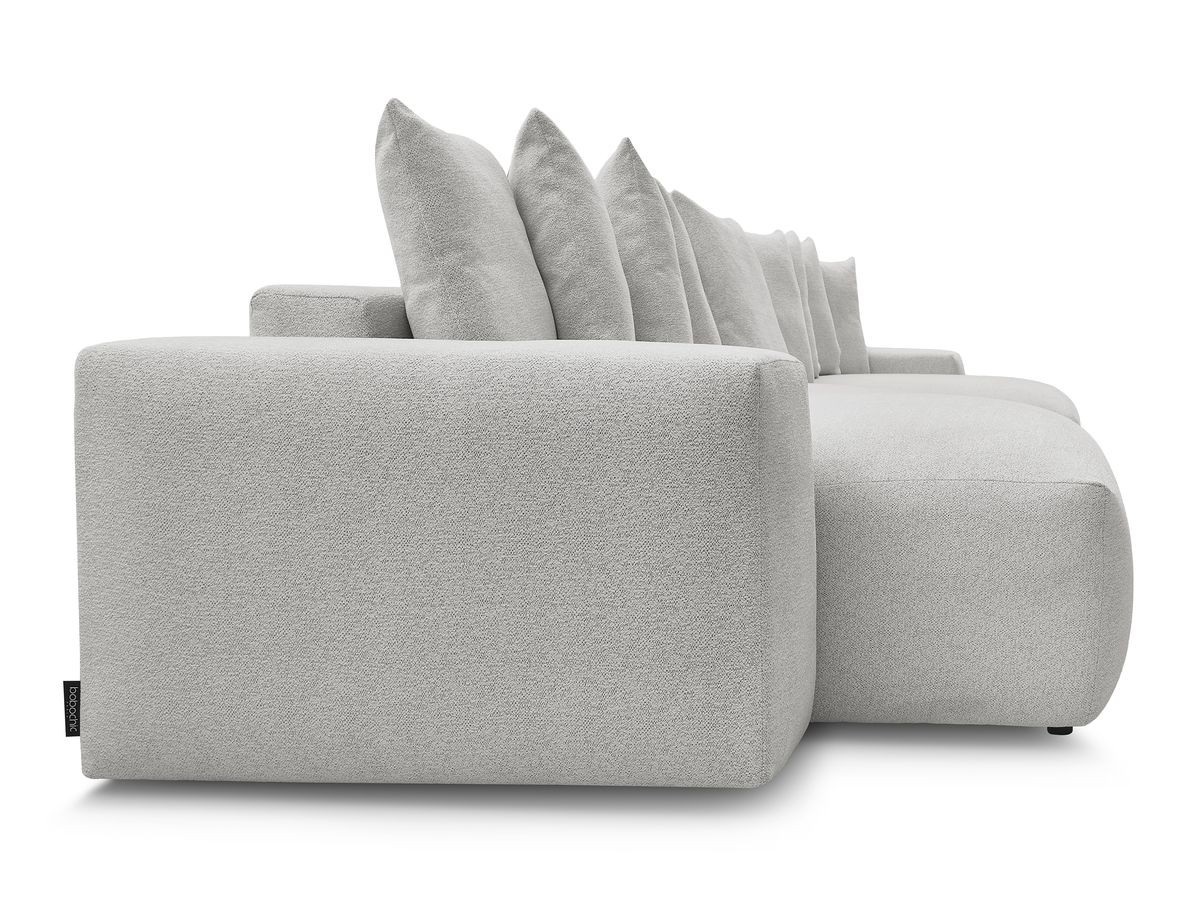 Bobochic Voltaire Wohnlandschaft 420 × 174 cm Melange-Stoff Hellgrau