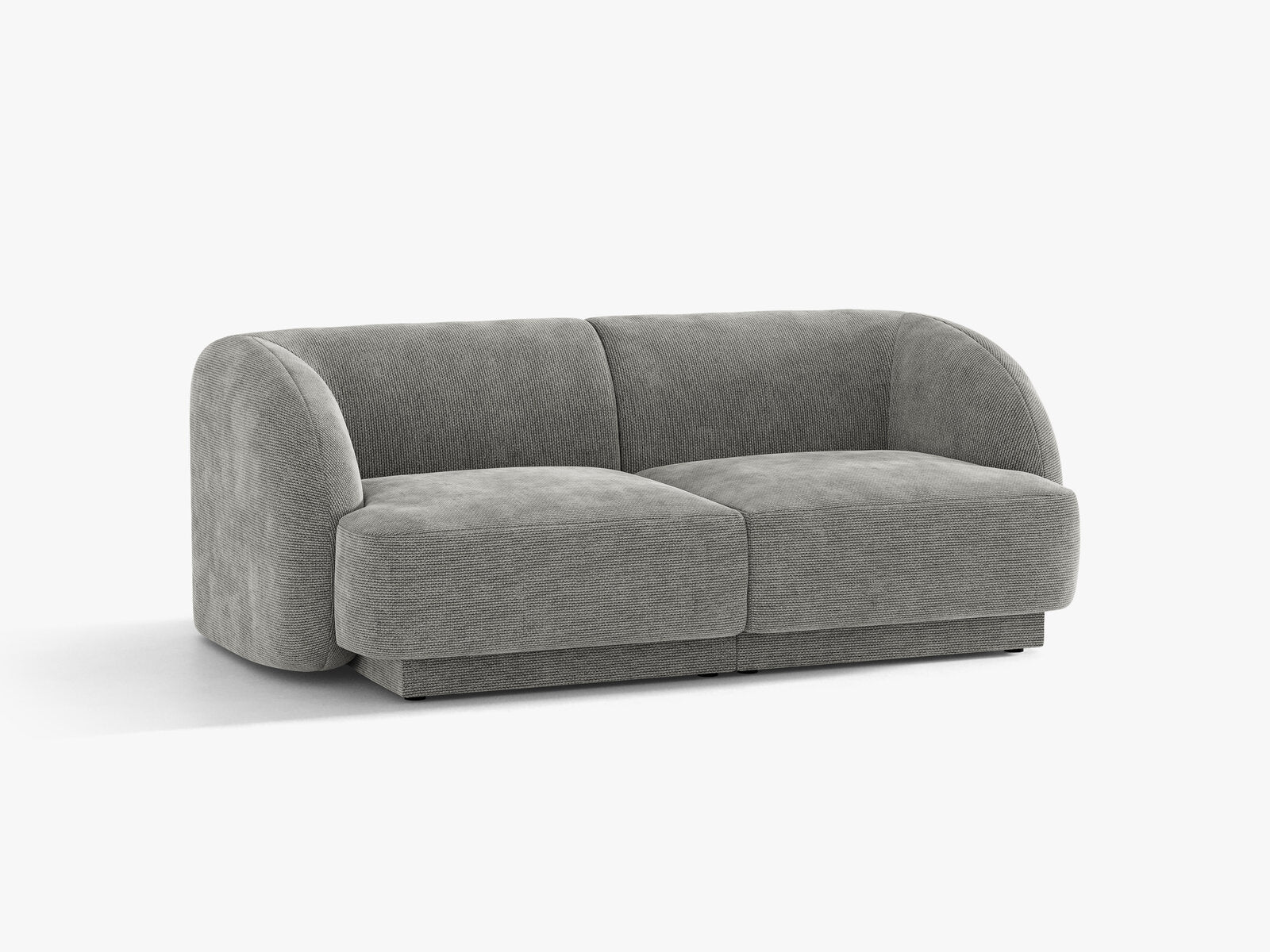 Micadoni Sofa Miley 2-Sitzer Chenille Eden Hellgrau