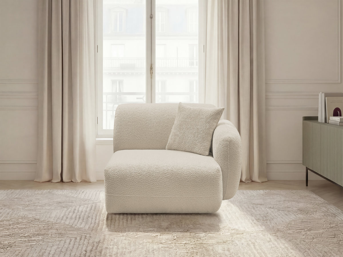 Bobochic Anda Sofamodul 1-Sitzer 104 × 103 cm Chenille Beige Ecke rechts