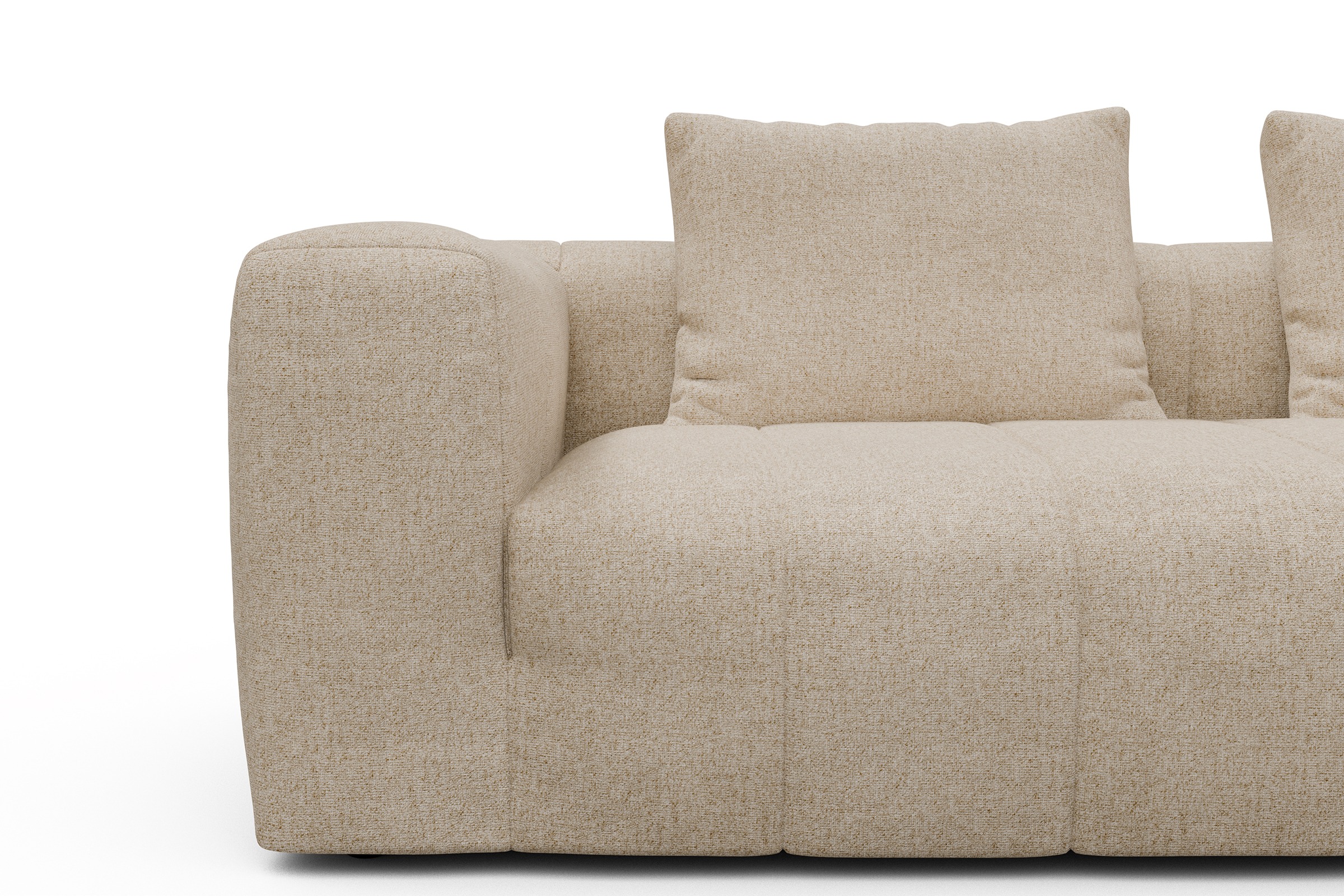 Ecksofa Hugo 2x 2,5-Sitzer Armlehne links Casone-Natural-Beige