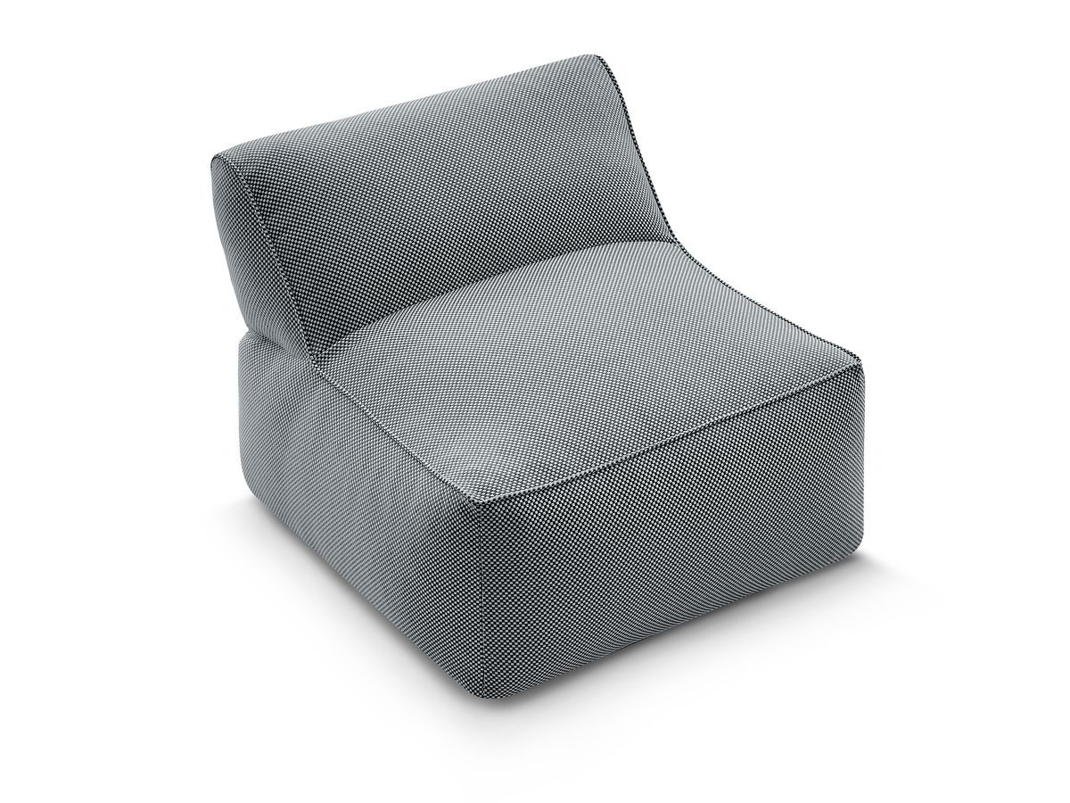 Bobochic Riviera Sofamodul 1-Sitzer Melange-Stoff Schwarz