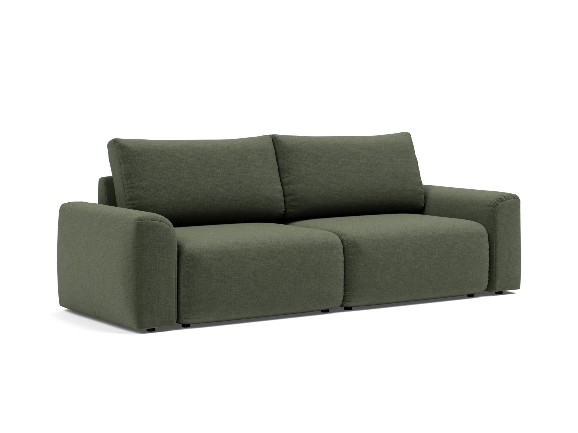 Schlafsofa Norum mit Chunky-Armlehnen Chenille Esina 413-Olive-Green