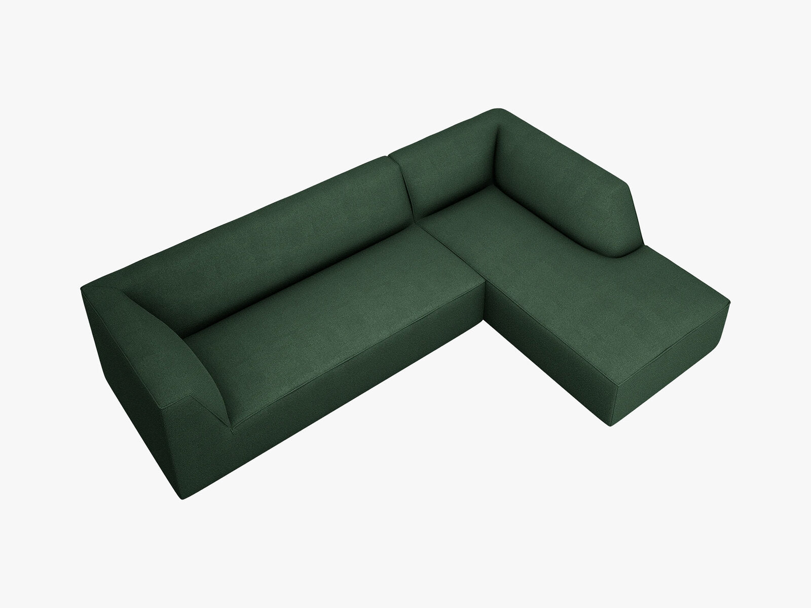 Micadoni 4-Sitzer Modular Sofa Ruby Rechts Strukturierter Stoff Ottawa Grün