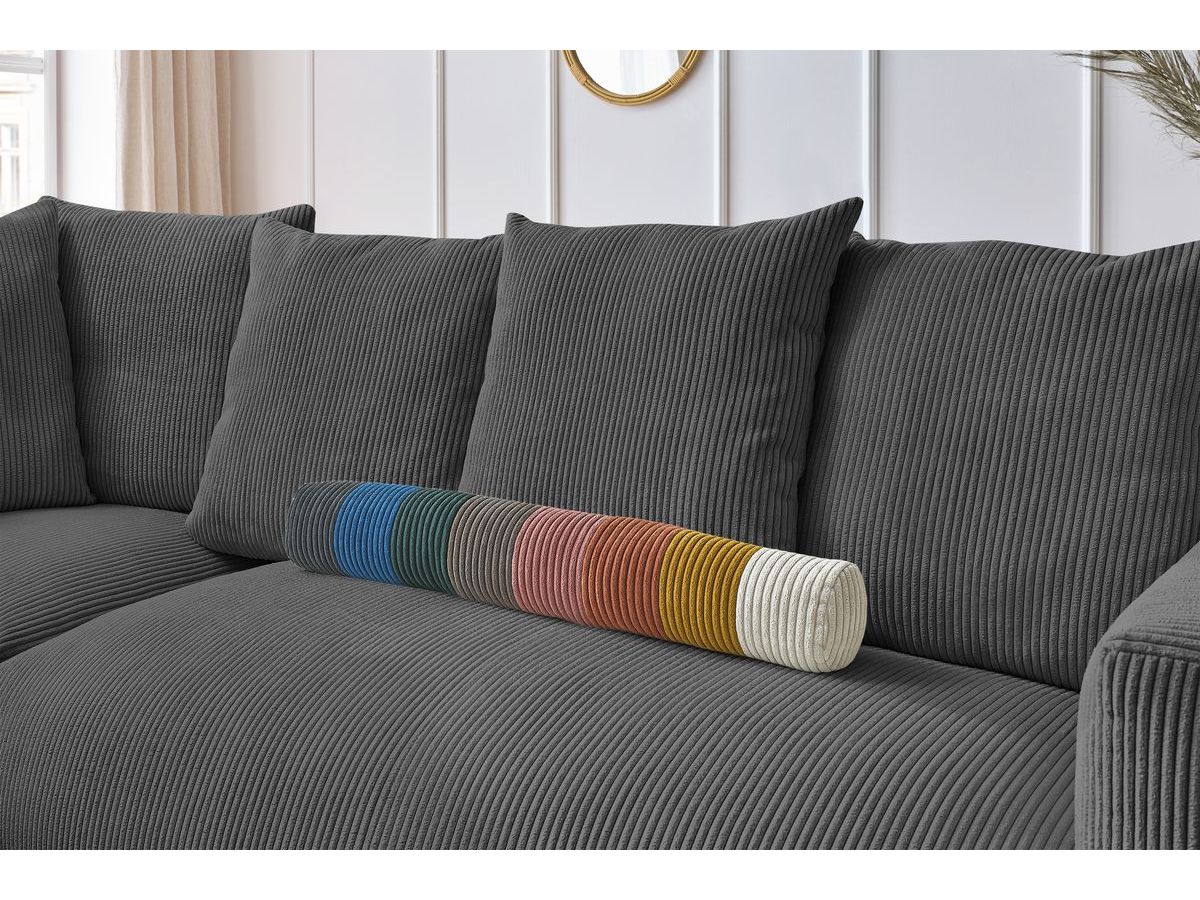 Bobochic Voltaire Ecksofa 268 × 214 cm Cordsamt Dunkelgrau Ecke links