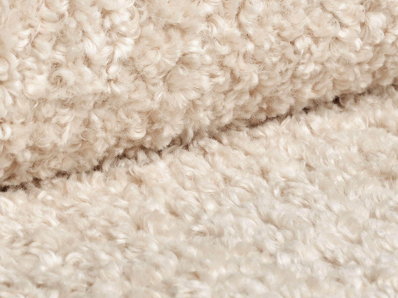 Micadoni Pouf Dia 40cm Boucle Rolf Helles Beige