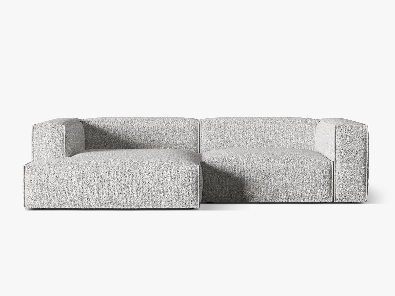 Micadoni Ecksofa Nuria 4-Sitzer Links Boucle Silber