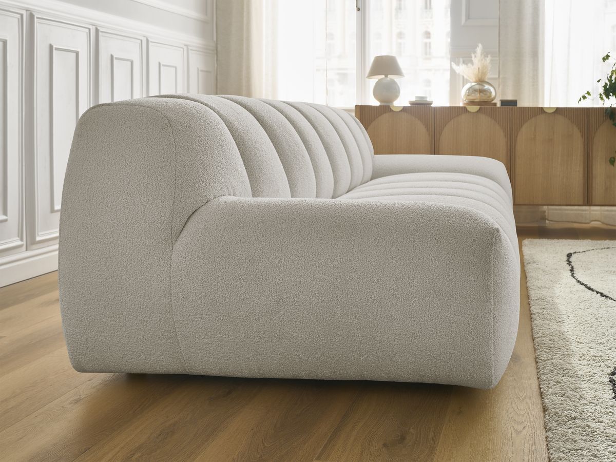 Bobochic Hayden Sofa 3-Sitzer Bouclé-Stoff Taupe
