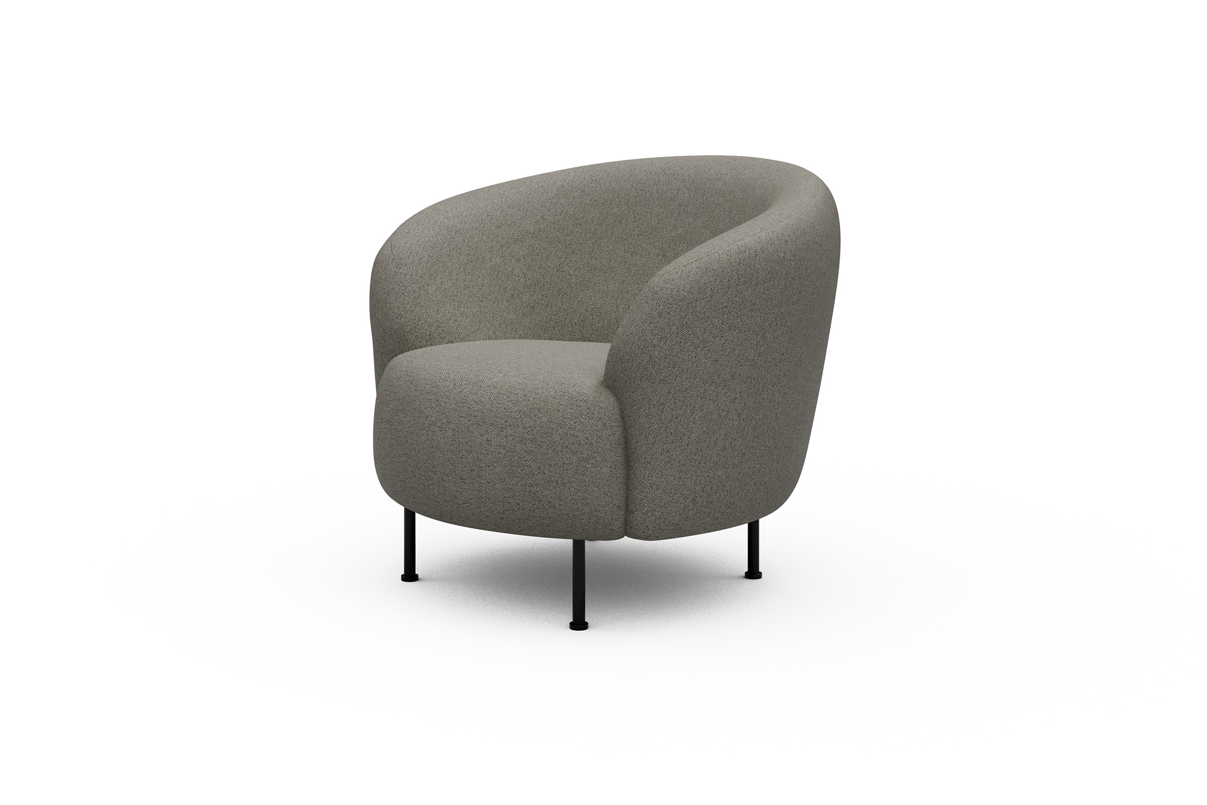 Sessel Ronda Metallbeine Schwarz Denari-Warm-Grey