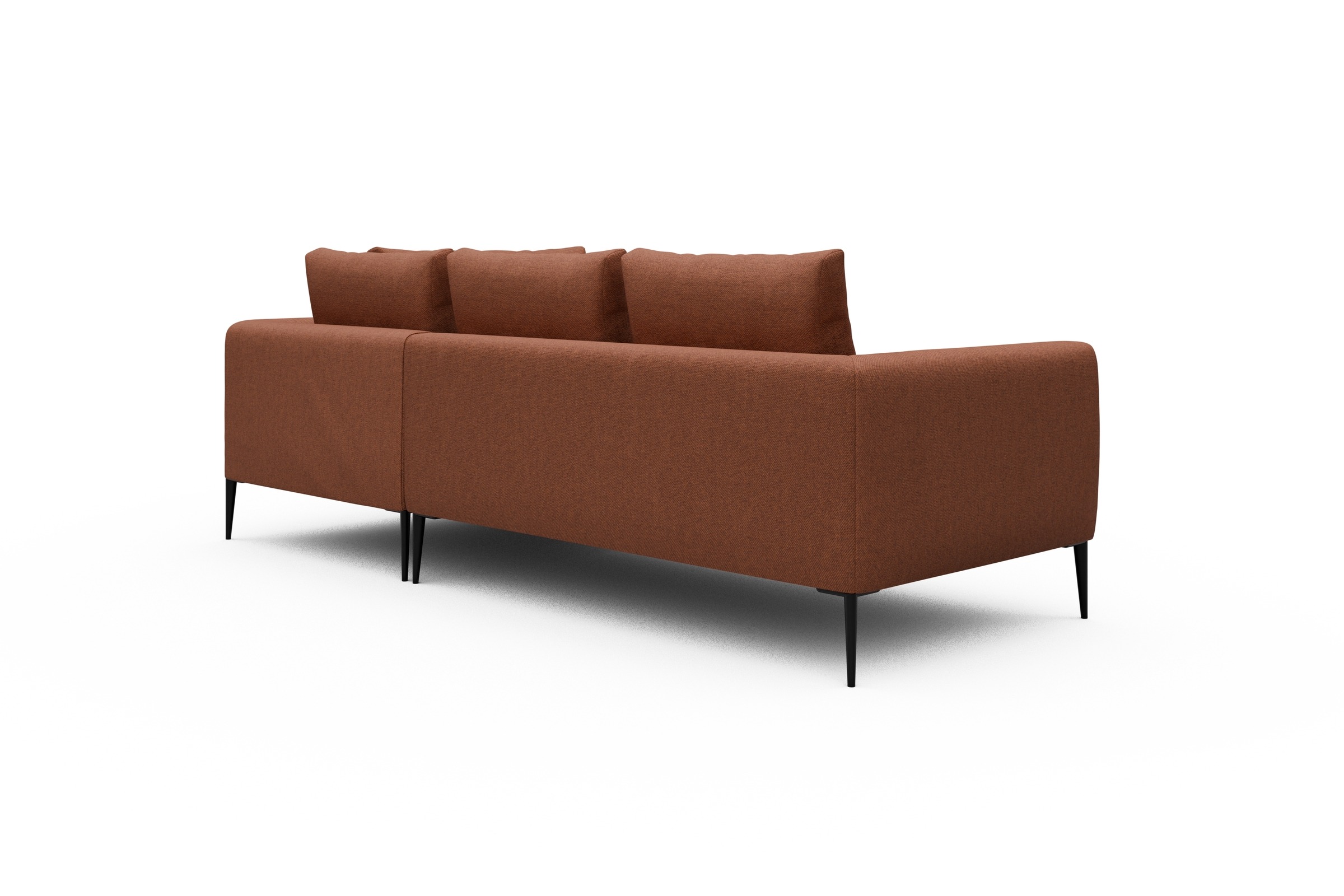 Ecksofa Paul Relax-Ecke rechts mit 2-Sitzer Weda-Rust