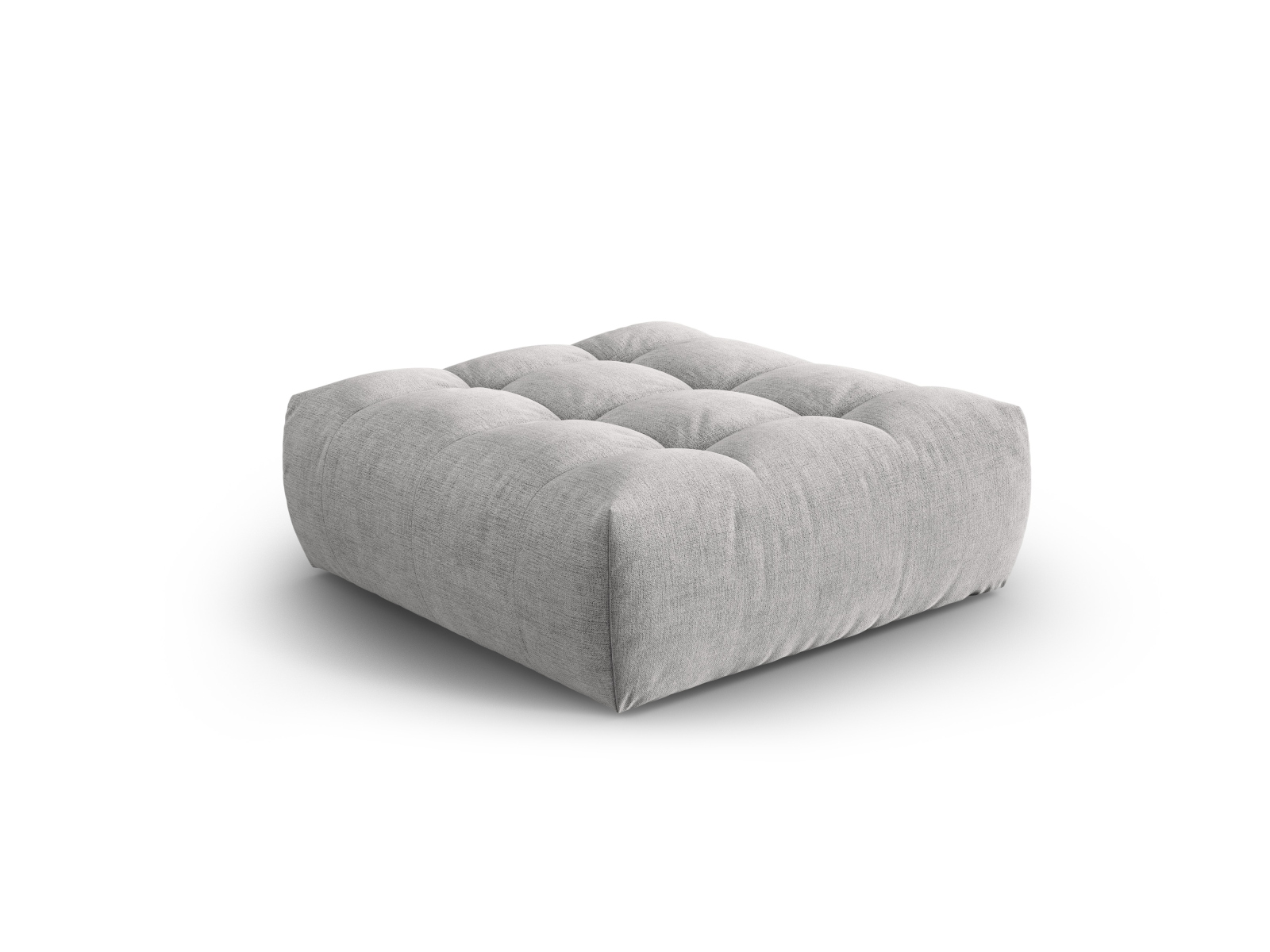 Micadoni Hocker Bloom 1-Sitzer Strukturierter Stoff Silber