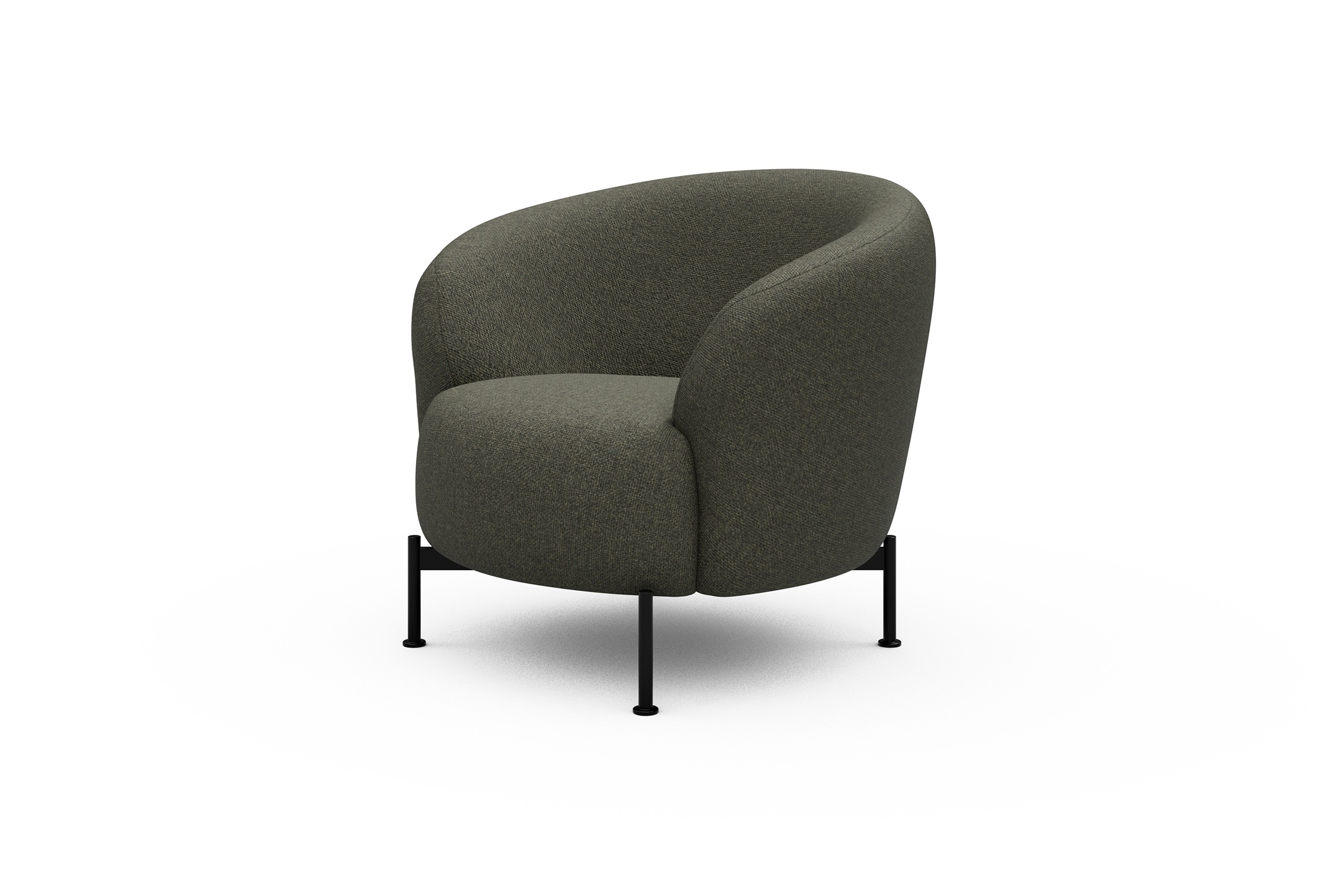 Sessel Ronda X-Metallgestell Schwarz Sama-Winter-Moss