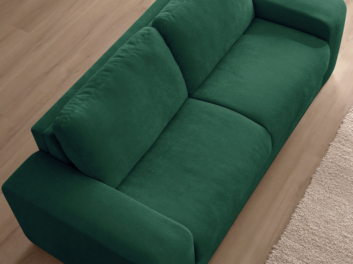 Bobochic Ibiza Schlafsofa 3-Sitzer Strukturstoff Grün, Liegefläche 160 × 196 cm