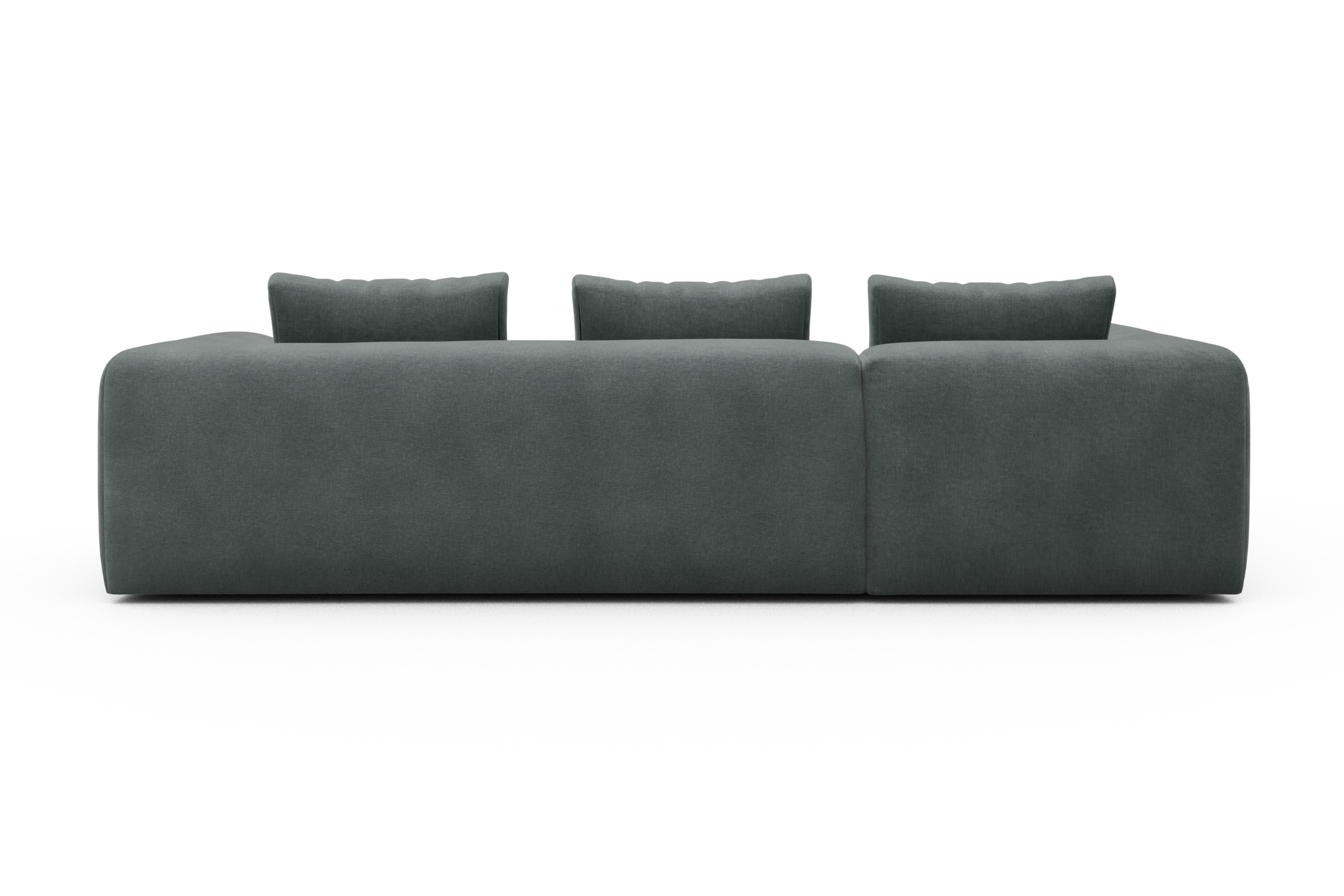 Ecksofa Fred 2x 2,5-Sitzer links offen Smooth-Silver-Grey