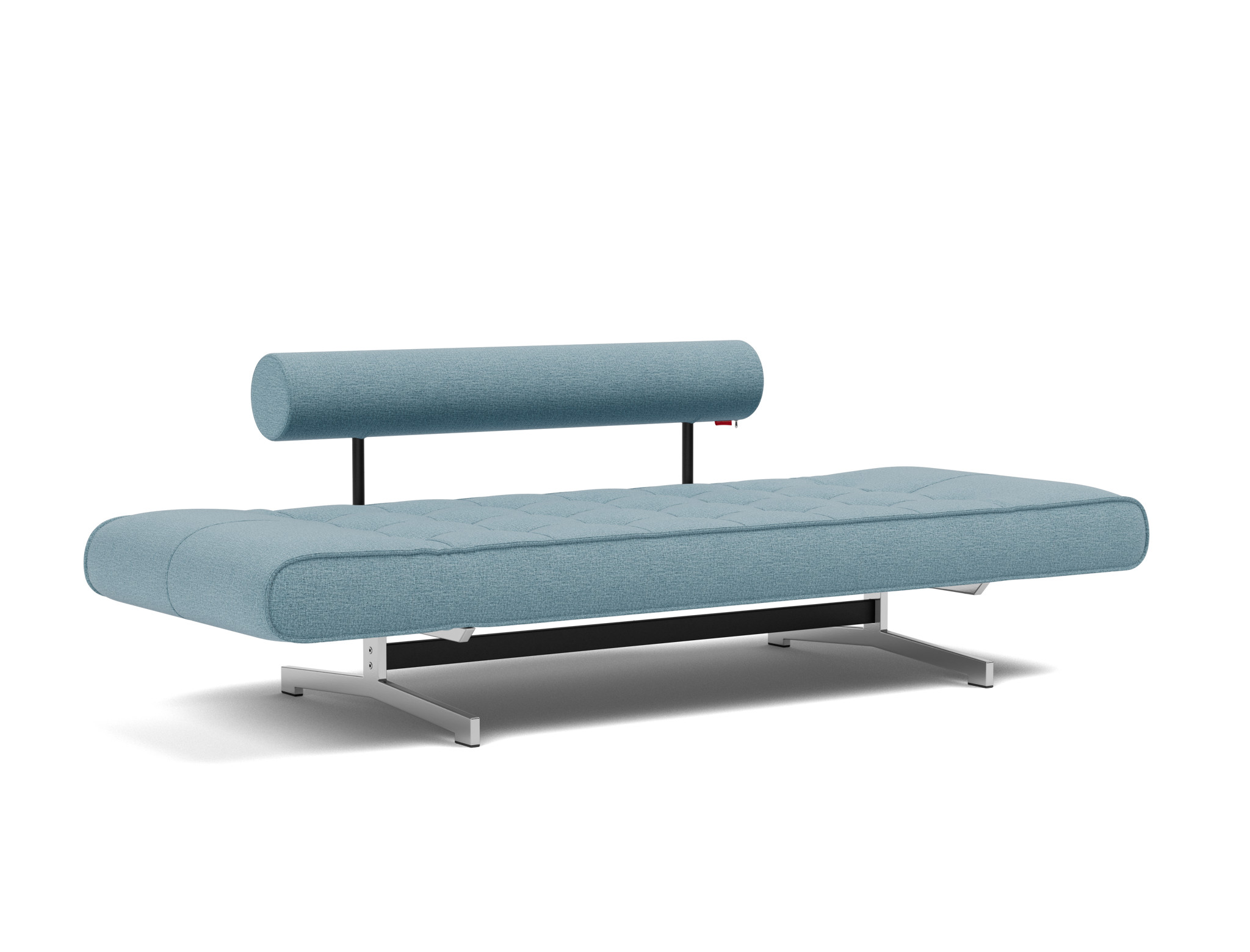 Tagesbett Ghia Flachgewebe Mixed Dance 525-Light-Blue Beine Chrom
