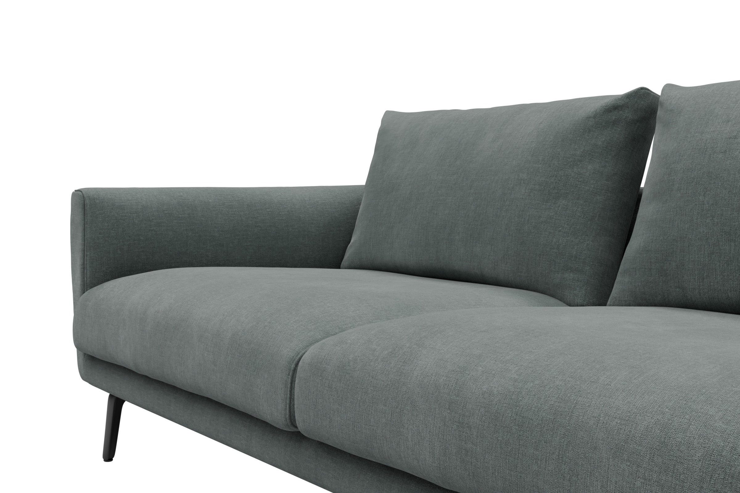 Ecksofa Karl Relax-Ecke rechts mit 2,5-Sitzer Smooth-Silver-Grey
