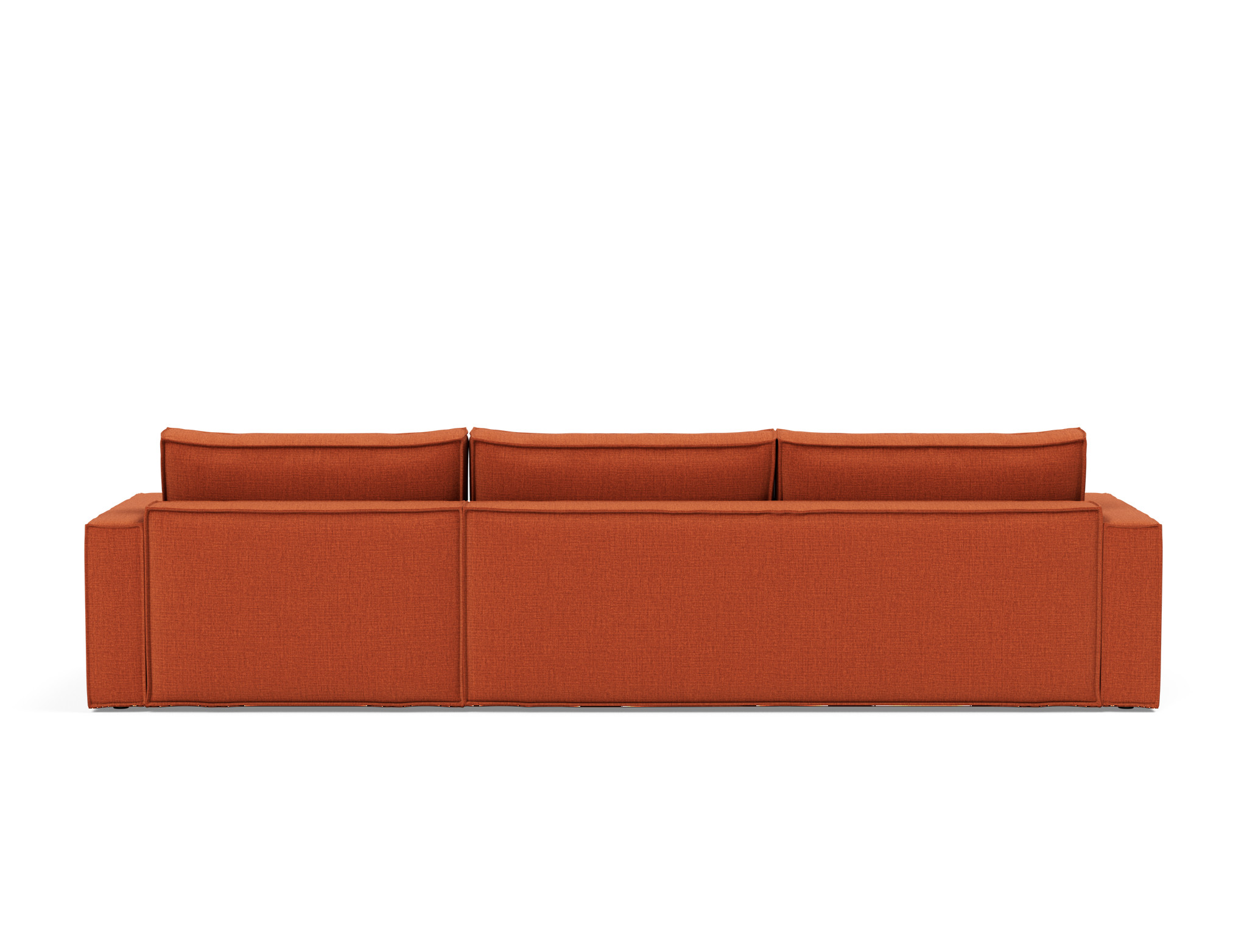 Schlafsofa Newilla mit Chaiselongue Chenille Esina 412-Rust-Orange