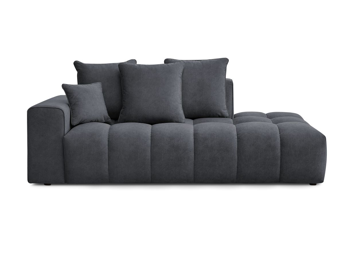 Bobochic Mont-blanc Sofa 4-Sitzer Samt Dunkelgrau Armlehne links