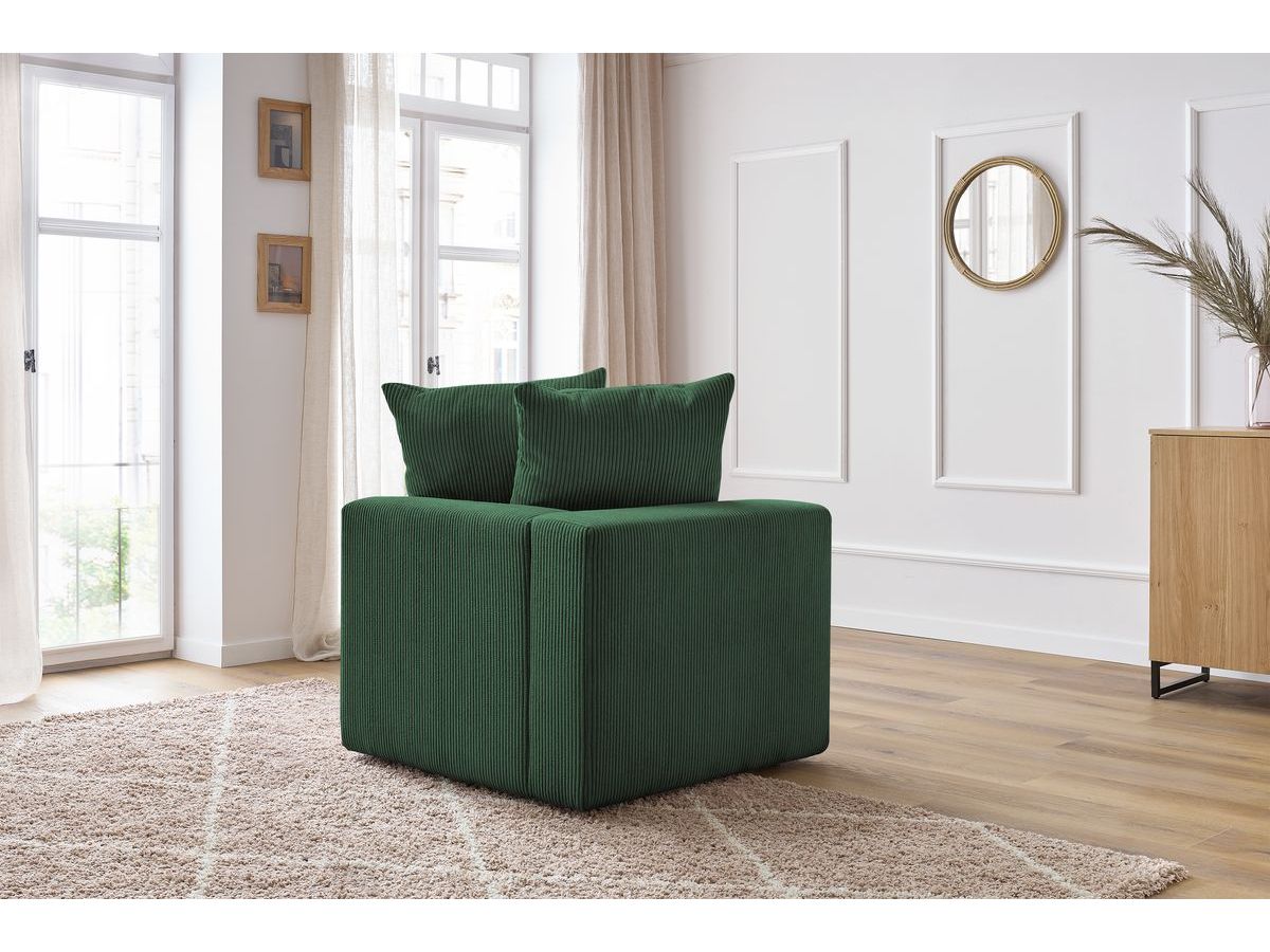 Bobochic Voltaire Eckmodul Cordsamt Grün Ecke links